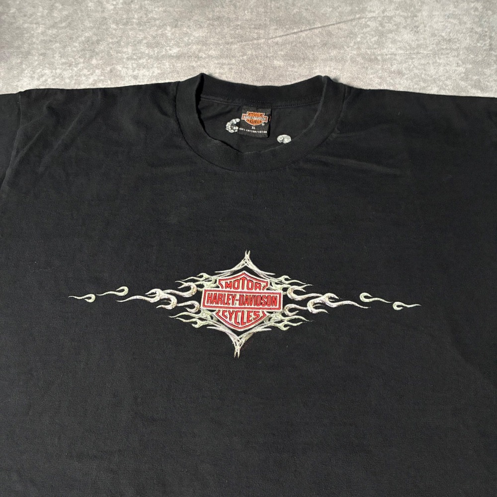 Vintage 1999 Harley-Davidson Pacific Honolulu HI T-Shirt Black XL Engine Graphic